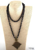 Boho Necklace, RH Tiger Eye, Ethic Black Natural Stone